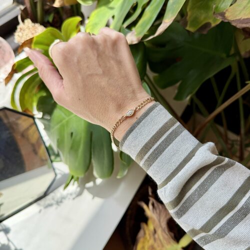 צמיד גורמט מושלם חוליות מבריקות עם יהלום מעבדה בחיתוך מרקיזה