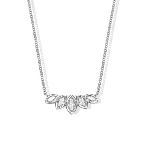 שרשרת 5 מרקיזות עם מסגרת זהב עדינה בקומפוזיציה מושלמת